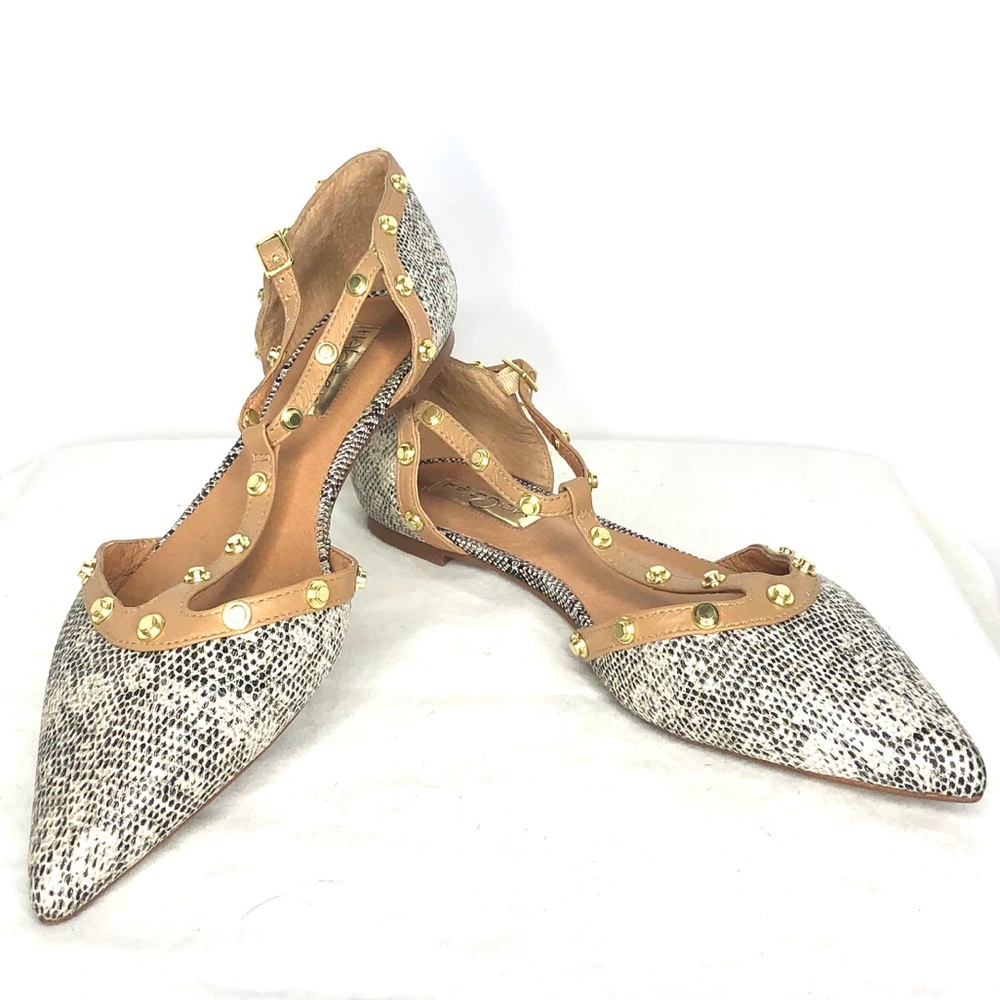 Halogen Olson Studded Pointy Toe T-strap Flats